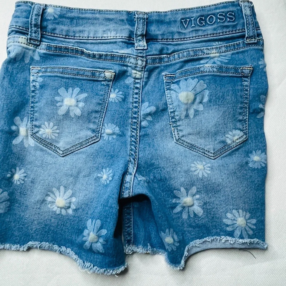 Y&F Overalls & Vigoss Shorts Girls Size 9 10 Lot Acid Wash Daisy Floral Denim